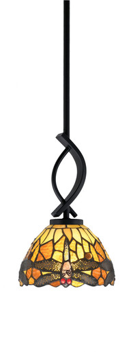 Cavella 1 Light Art Glass Small Pendant 11.5 Inch Tall by Toltec - 3901-MB-9435