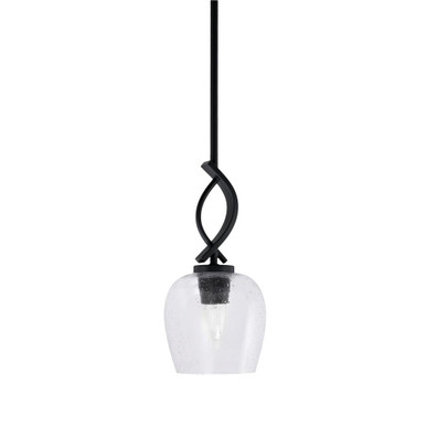 Cavella 1 Light Steel Small Pendant 12.75 Inch Tall by Toltec - 3901-MB-4810