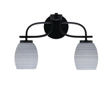 Cavella 2 Light Matrix Glass Vanity Light 16.75 Inch Length by Toltec - 3912-MB-4022