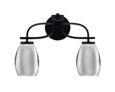 Cavella 2 Light Vanity Light with Metal Shade 16.5 Inch Length by Toltec - 3912-MB-426-CH