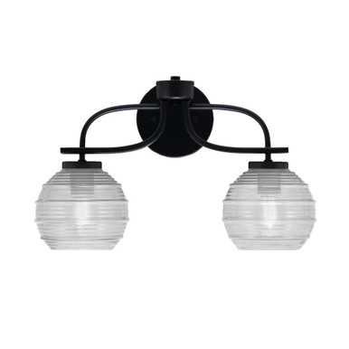 Cavella 2 Light Ribbed Glass Vanity Light 10.75 Inch Tall by Toltec - 3912-MB-5110