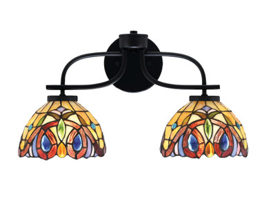 Cavella 2 Light Art Glass Vanity Light 10 Inch Tall by Toltec - 3912-MB-9425