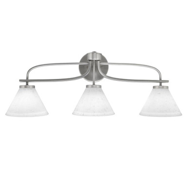 Cavella 3 Light Muslin Glass Vanity Light 28.5 Inch Length by Toltec - 3913-312