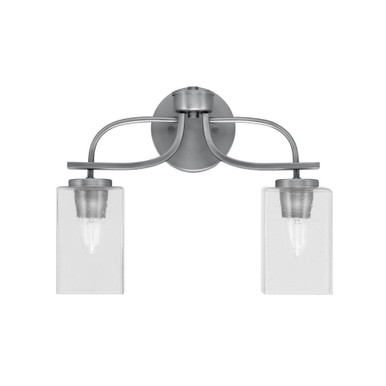 Cavella 2 Light Square Glass Vanity Light 15.75 Inch Tall by Toltec - 3912-53