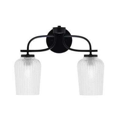 Cavella 2 Light Textured Glass Vanity Light 16.5 Inch Length  by Toltec - 3912-MB-4250