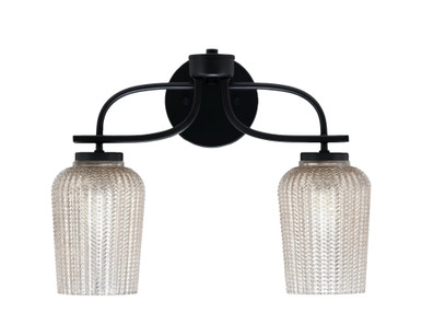 Cavella 2 Light Textured Glass Vanity Light 16.5 Inch Length  by Toltec - 3912-MB-4250