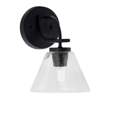 Cavella 1 Light Cone Glass Wall Sconce 10 Inch Tall by Toltec - 3911-MB-302