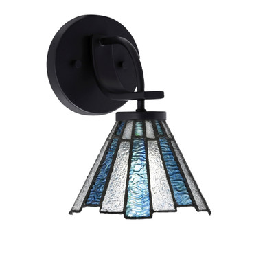 Cavella 1 Light Art Glass Wall Sconce 10.25 Inch Tall by Toltec - 3911-MB-9115