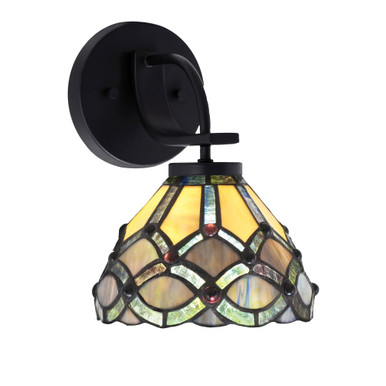 Cavella 1 Light Art Glass Wall Sconce 10 Inch Tall by Toltec - 3911-MB-9185