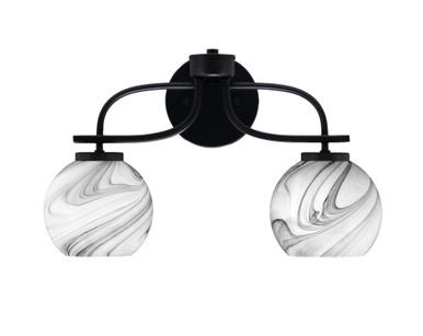Cavella 2 Light Steel Vanity Light 17.5 Inch Length by Toltec - 3912-MB-4100