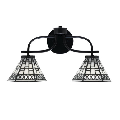 Cavella Two Light Art Glass Vanity Light 9.75 Inch Tall by Toltec - 3912-MB-9405