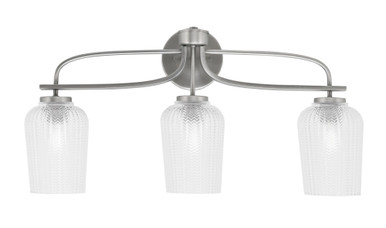 Cavella 3 Light Textured Glass Vanity Light 26.25 Inch Length by Toltec - 3913-4252