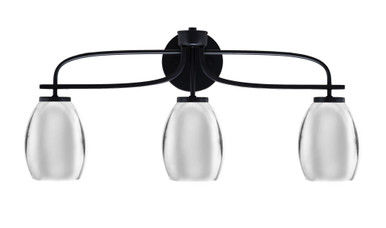 Cavella 3 Light Down Metal Shade Vanity Light 26.25 Inch Length by Toltec - 3913-MB-426-CH