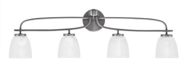 Cavella 4 Light Ribbed Glass Vanity Light 36.75 Inch Length by Toltec - 3914-NAB-500