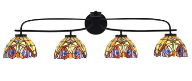 Cavella 4 Light Art Glass Vanity Light 10 Inch Tall by Toltec - 3914-MB-9425