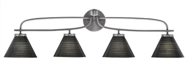 Cavella 4 Light Matrix Glass Vanity Light 10.25 Inch Tall by Toltec - 3914-NAB-4059