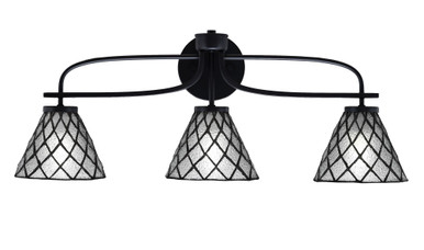 Cavella 3 Light Art Glass Vanity Light 10.25 Inch Tall by Toltec - 3913-MB-9185