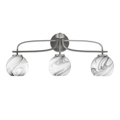 Cavella 3 Light Globe Glass Vanity Light 27.5 Inch Length by Toltec - 3913-GP-4109
