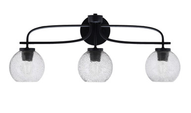 Cavella 3 Light Globe Glass Vanity Light 27.5 Inch Length by Toltec - 3913-GP-4109