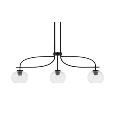 Cavella 3 Light Steel Small Island Pendant 39.25 Inch Length by Toltec - 3936-MB-202