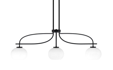 Cavella 3 Light Steel Small Island Pendant 39.25 Inch Length by Toltec - 3936-MB-202