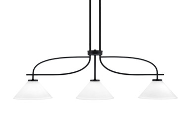 Cavella 3 Light Steel Small Island Pendant 42.25 Inch Length by Toltec - 3936-MB-304