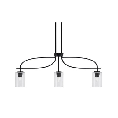 Cavella 3 Light Steel Island Pendant 36.5 Inch Length by Toltec - 3936-MB-300