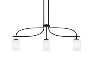 Cavella 3 Light Steel Island Pendant 36.5 Inch Length by Toltec - 3936-MB-300