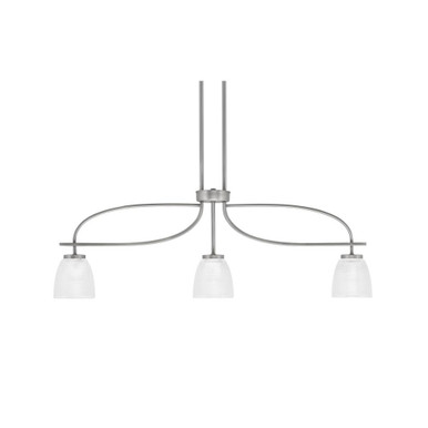 Cavella 3 Light Ribbed Glass Island Pendant 37 Inch Length by Toltec - 3936-500