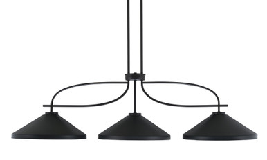 Cavella 3 Light Steel Medium Island Pendant 45.75 Inch Length by Toltec - 3936-GP-424