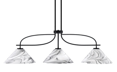 Cavella 3 Light Steel Medium Island Pendant 45.25 Inch Length by Toltec - 3936-GP-2129