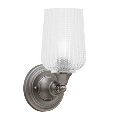 1 Light Textured Glass Wall Sconce 11.75 Inch Tall by Toltec - 40-42
