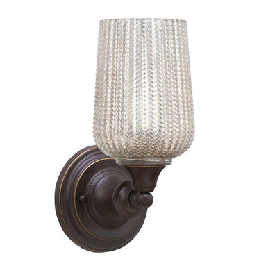 1 Light Textured Glass Wall Sconce 11.75 Inch Tall by Toltec - 40-42