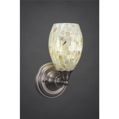 Any 1 Light Seashell Glass Wall Sconce 11 Inch Tall by Toltec - 40-55-11-5