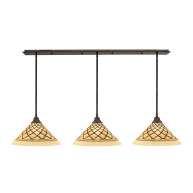Any 3 Light Large Linear Pendant 59 Inch Length by Toltec - 48-16-95-59