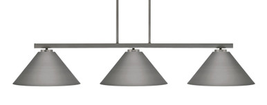 Atlas 3 Light Steel Medium Island Pendant 49.75 Inch Length by Toltec - 4523-MB-420