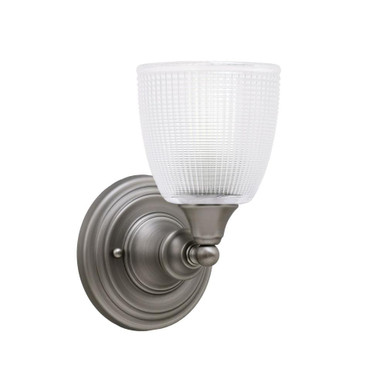 1 Light Ribbed Glass Wall Sconce 9.25 Inch Tall by Toltec - 40-500