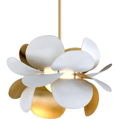 Ginger 1 Light Chandelier 12 Inches Tall and 17.75 Inches Wide by Corbett - 314-41-GL/SWH