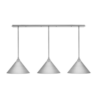 3 Light Stem Hung Linear Pendalier 9.5 x 53.25 Inch by Toltec 48-BN-420-BN