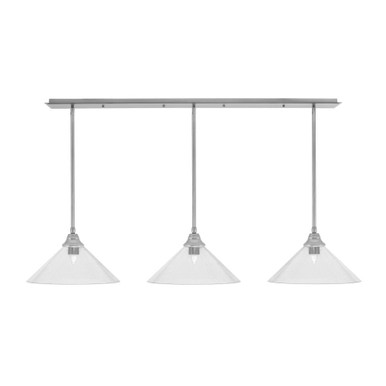 3 Light Stem Hung Linear Pendalier 9 x 56 Inch Length by Toltec 48-BN-308