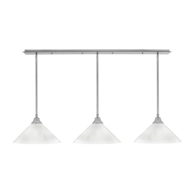 3 Light Stem Hung Linear Pendalier 9.25 x 56 Inch by Toltec 48-BN-2161