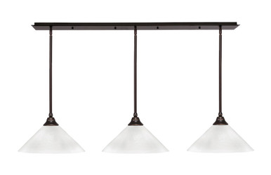 3 Light Stem Hung Linear Pendalier 9.25 x 56 Inch by Toltec 48-BN-2161 - 48-BN-2161