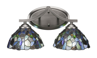 Zilo 2 Light Steel Vanity Light 16.25 Inch Length by Toltec - 552--85-1625