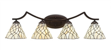 Zilo 4 Light Art Glass Vanity Light 9 Inch Tall by Toltec - 554--9-3275
