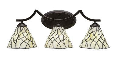 Zilo 3 Light Steel Vanity Light 9.25 Inch Tall by Toltec - 553--925-2375