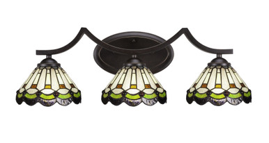 Zilo 3 Light Vanity Light 24.25 Inch Length by Toltec - 553-2425-85