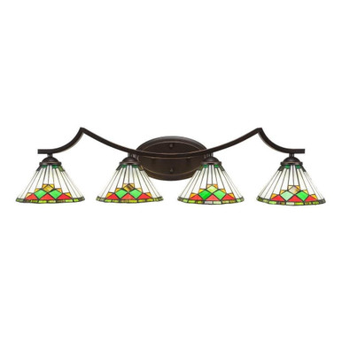 Zilo 4 Light Steel Vanity Light 33.25 Inch Length by Toltec - 554--775-3325