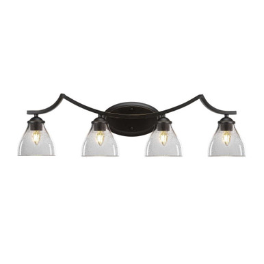 Zilo 4 Light Steel Vanity Light 32 Inch Length by Toltec - 554-32-1075-8