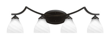 Zilo 4 Light Steel Vanity Light 32 Inch Length by Toltec - 554-32-1075-8