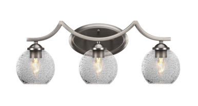 Zilo 3 Light Steel Vanity Light 23 Inch Length by Toltec - 553-23-925